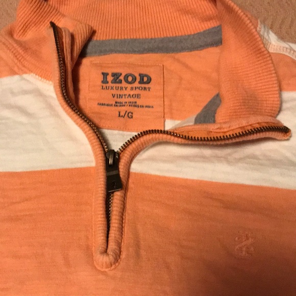 Izod Orange and Cream Pullover - Picture 3 of 3